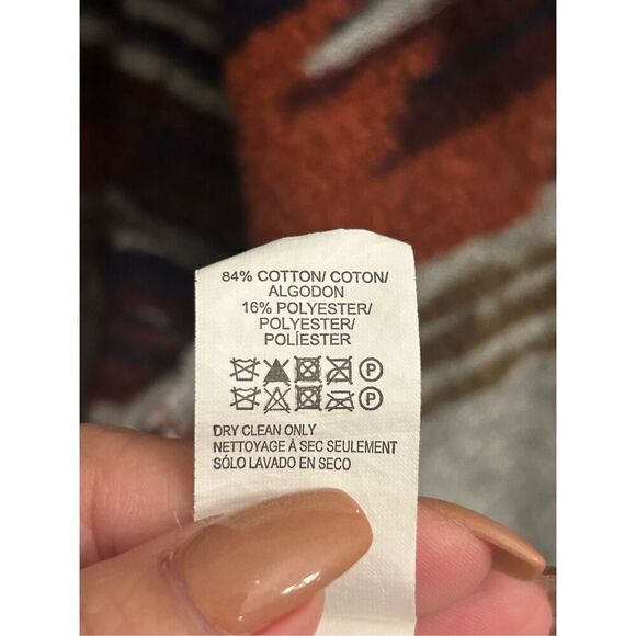 Lucky Brand Aztec South Western mixed yarn cardigan M - Picture 6 of 8